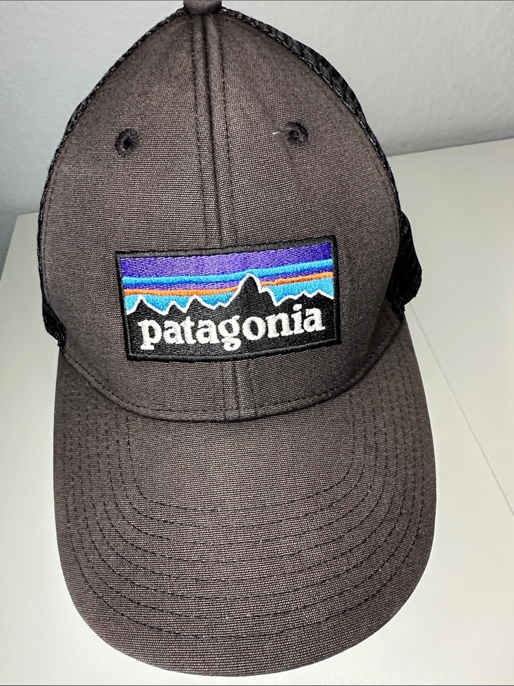 Patagonia Black Trucker Hat with Logo Patch Snapback